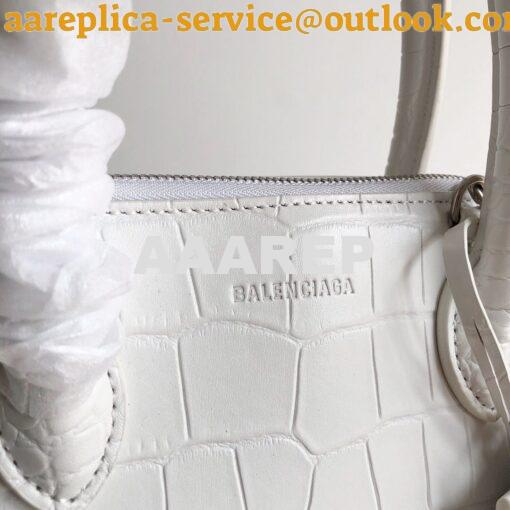 Replica Balenciaga Ville Top Handle Bag In White Crocodile Emboosed Ca 10