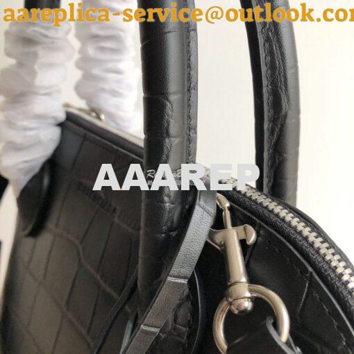 Replica Balenciaga Ville Top Handle Bag In Black Crocodile Emboosed Ca 11