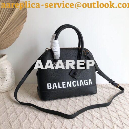 Replica Balenciaga Ville Top Handle Bag In Black Small Grain Calfskin 6