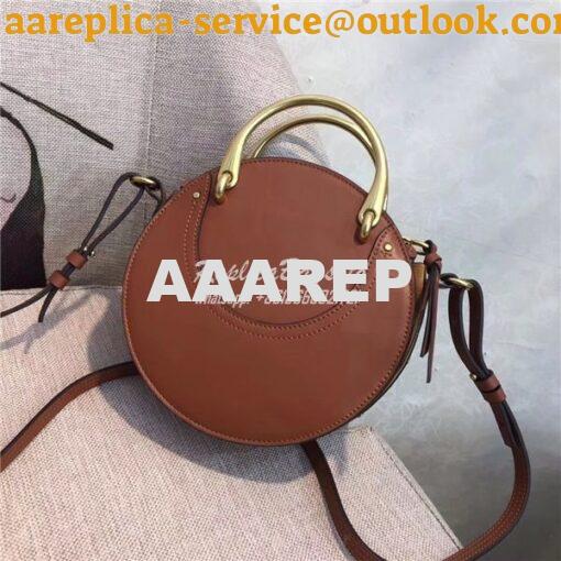 Replica Chloe Pixie small brown leather and suede shoulder bag 2
