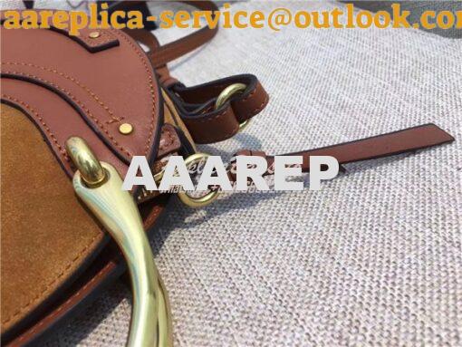 Replica Chloe Pixie small brown leather and suede shoulder bag 4