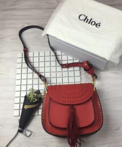 Replica Chloe Hudson Shoulder Bag in Suede Calfskin Red
