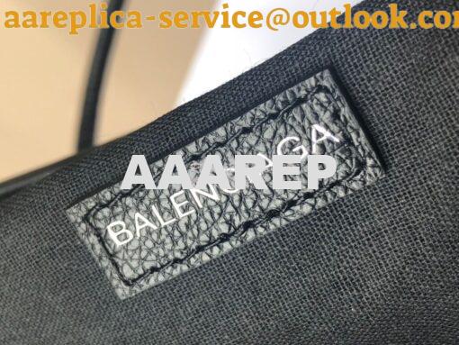 Replica Balenciaga Printed Textured-Leather Shopping Tote XXS Black 7