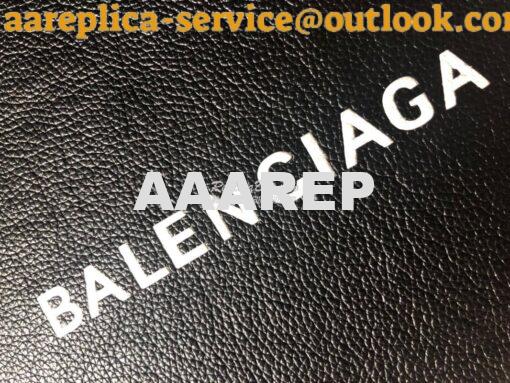 Replica Balenciaga Printed Textured-Leather Shopping Tote XXS Black 8