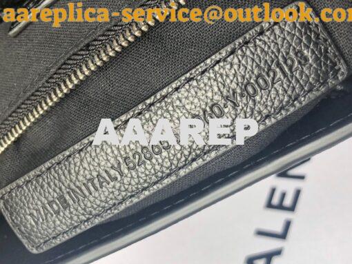Replica Balenciaga Printed Textured-Leather Shopping Tote XXS Black 9
