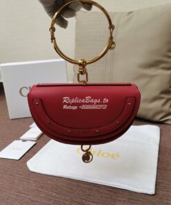 Replica Chloe Small Nile Minaudière in Smooth Calfskin Red Replica Chloe Small Nile Minaudière in Smooth Calfskin Red