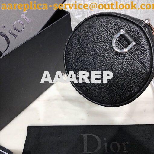 Replica Dior Black Grained Calfskin "Roller" Pouch With "Atelier" Prin 7