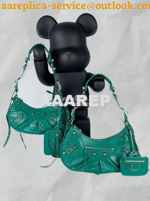 Replica Balenciaga Le Cagole XS S Shoulder Bag in Lambskin Jade Green