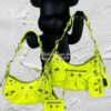 Replica Balenciaga Le Cagole XS S Shoulder Bag in Lambskin Neon Yellow