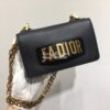 Replica Dior Large "Lady Dior" supple bag in black calfskin leather 10
