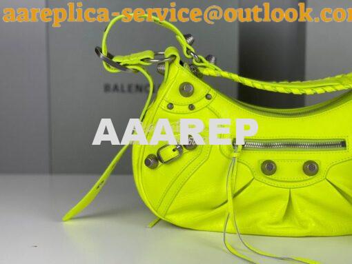 Replica Balenciaga Le Cagole XS S Shoulder Bag in Lambskin Neon Yellow 5