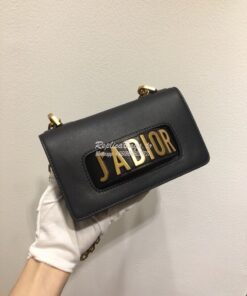 Replica Dior Mini J'adior Flap Bag In Black Smooth Calfskin 2