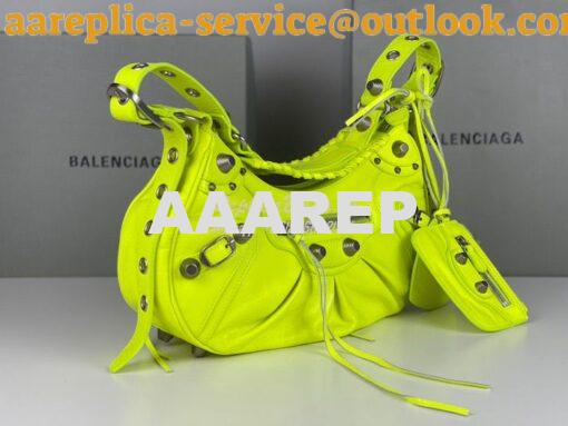 Replica Balenciaga Le Cagole XS S Shoulder Bag in Lambskin Neon Yellow 6