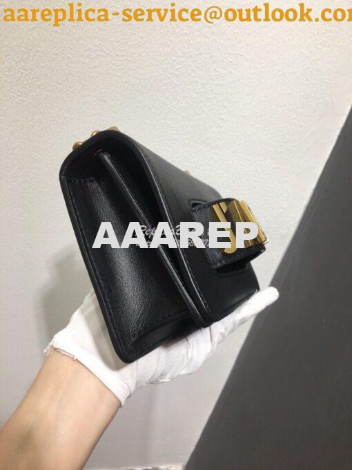 Replica Dior Mini J'adior Flap Bag In Black Smooth Calfskin 3
