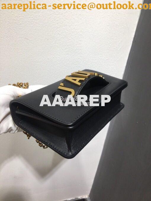 Replica Dior Mini J'adior Flap Bag In Black Smooth Calfskin 4