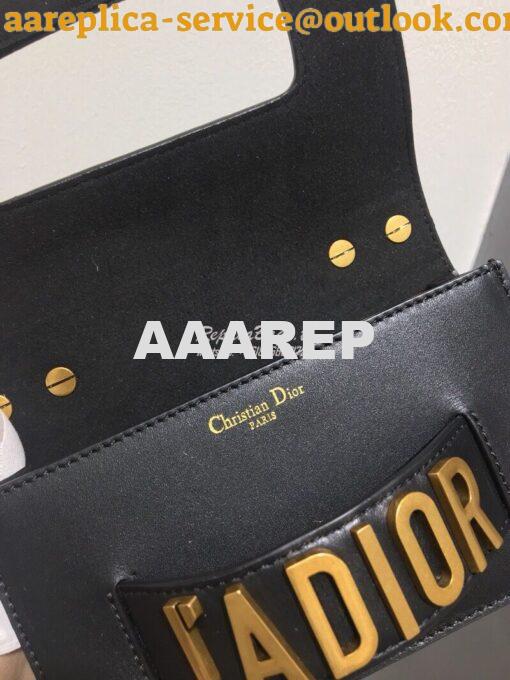 Replica Dior Mini J'adior Flap Bag In Black Smooth Calfskin 5