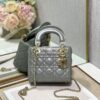 Replica My Lady Dior Bag in Gold Grained Leather with Customisable Sho 11