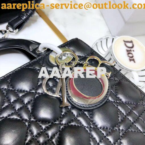 Replica My Lady Dior Bag Lambskin with Customisable Shoulder Strap Bla 4