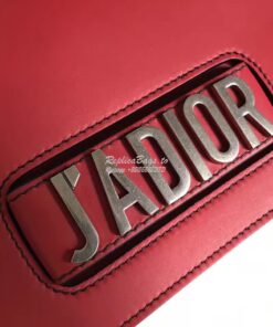 Replica Dior J'ADIOR Flap Bag With Silver Chain in Calfskin Red