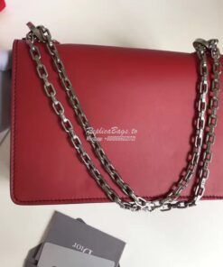 Replica Dior J'ADIOR Flap Bag With Silver Chain in Calfskin Red 2