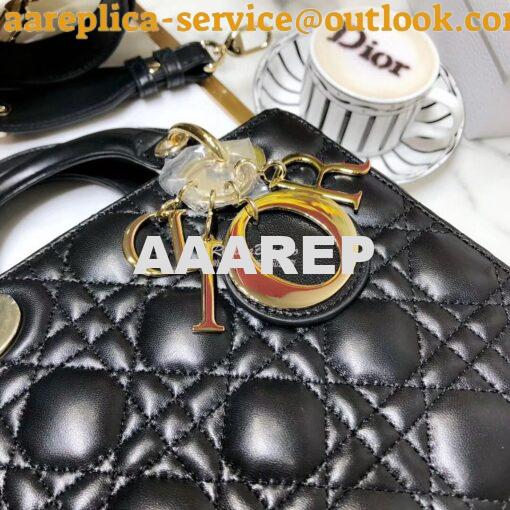 Replica My Lady Dior Bag Lambskin with Customisable Shoulder Strap Bla 10