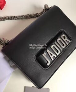 Replica Dior J'ADIOR Flap Bag With Silver Chain in Calfskin Black Replica Dior J'ADIOR Flap Bag With Silver Chain in Calfskin Black