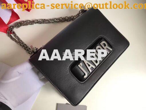 Replica Dior J'ADIOR Flap Bag With Silver Chain in Calfskin Black