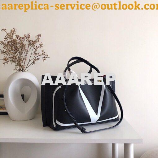 Replica Valentino Garavani VLOGO Escape Shopper Leather Tote Bag 2