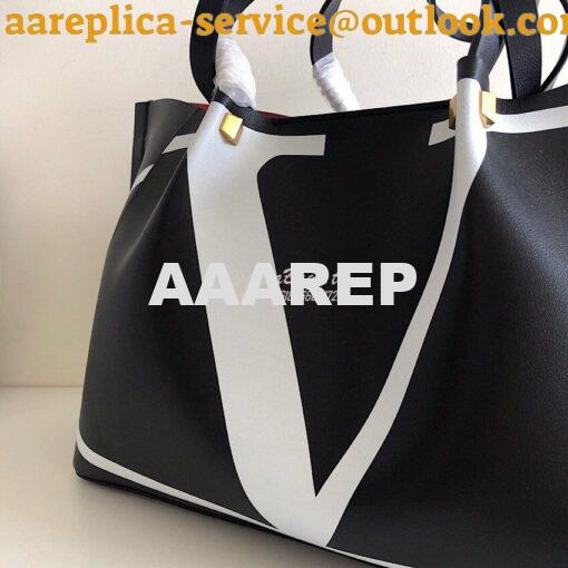 Replica Valentino Garavani VLOGO Escape Shopper Leather Tote Bag 3