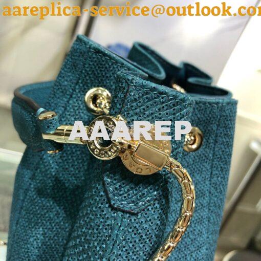 Replica Bvlgari Serpenti Forever Bucket Bag in Deep Jade Metallic Karu 8