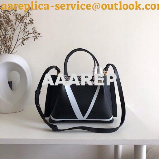 Replica Valentino Garavani VLOGO Escape Shopper Leather Tote Bag 12
