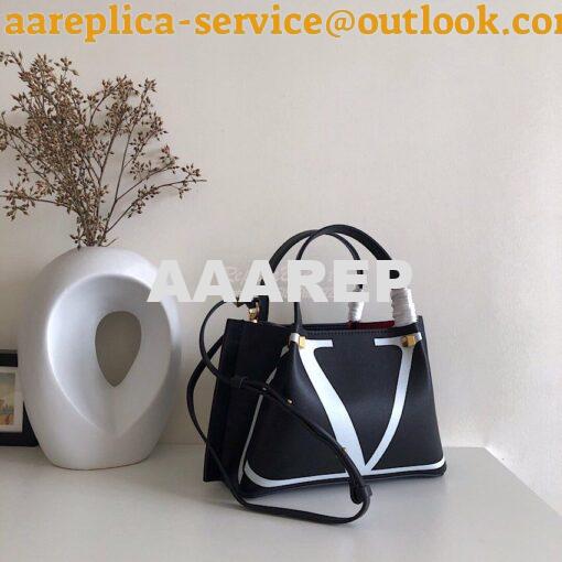 Replica Valentino Garavani VLOGO Escape Shopper Leather Tote Bag 13