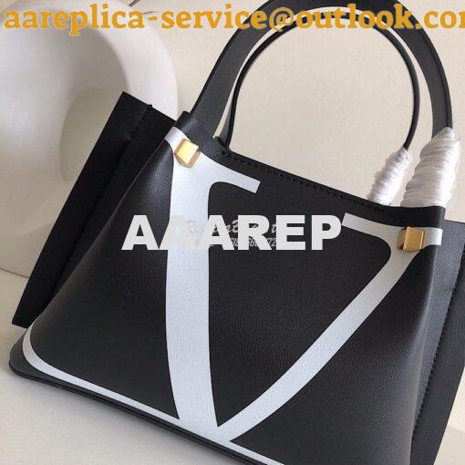 Replica Valentino Garavani VLOGO Escape Shopper Leather Tote Bag 14