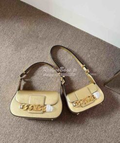 Replica Valentino VLogo Chain Laminated Nappa Shoulder Bag 1W2B0K Gold