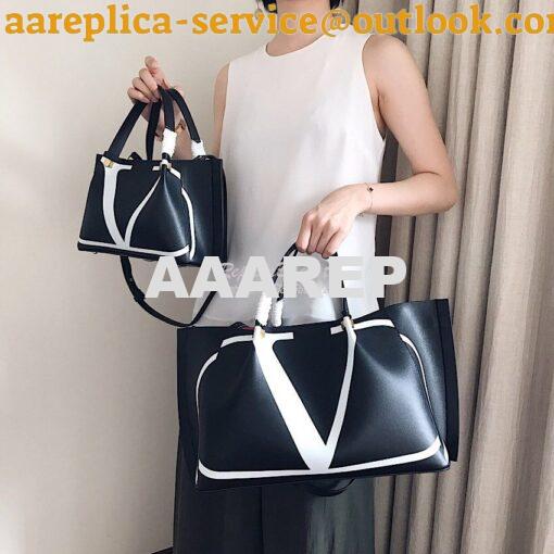 Replica Valentino Garavani VLOGO Escape Shopper Leather Tote Bag 17