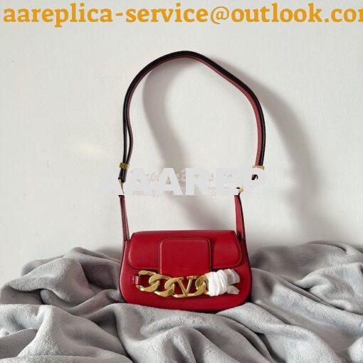 Replica Valentino VLogo Chain Calfskin Shoulder Bag 1W2B0K Red 5