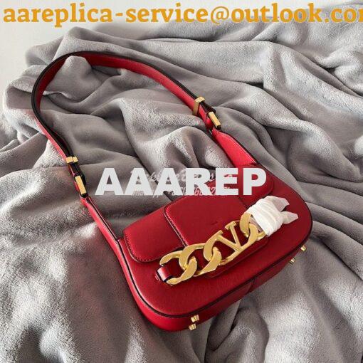 Replica Valentino VLogo Chain Calfskin Shoulder Bag 1W2B0K Red 6
