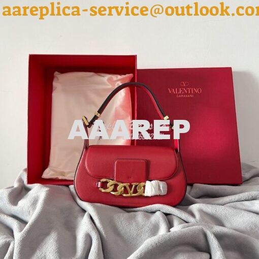 Replica Valentino VLogo Chain Calfskin Shoulder Bag 1W2B0K Red 11