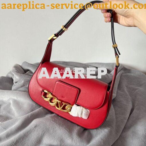 Replica Valentino VLogo Chain Calfskin Shoulder Bag 1W2B0K Red 13