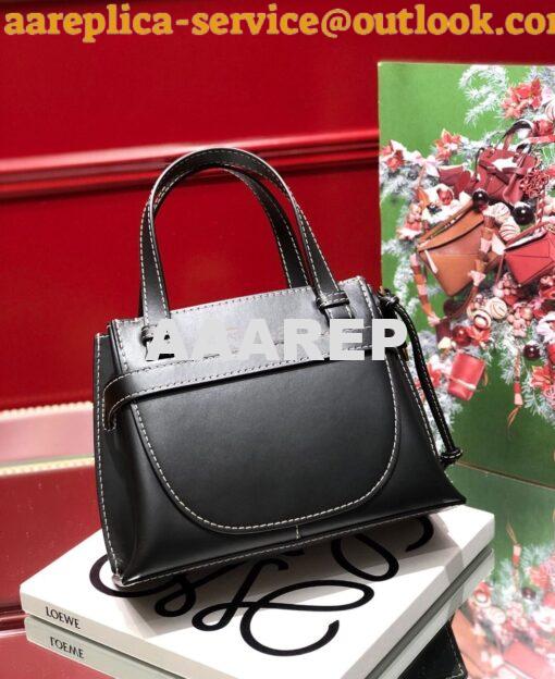 Replica Loewe Gate Top Handle Mini Bag 66042 in Natural Calfskin Black 3