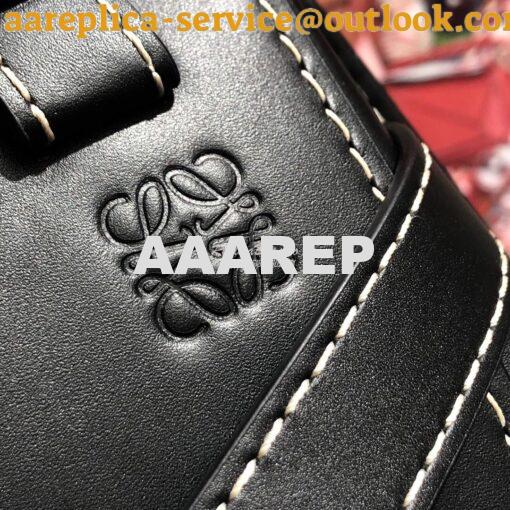 Replica Loewe Gate Top Handle Mini Bag 66042 in Natural Calfskin Black 5