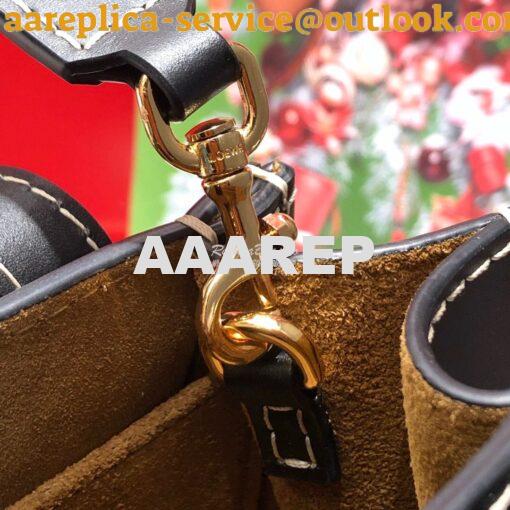 Replica Loewe Gate Top Handle Mini Bag 66042 in Natural Calfskin Black 6