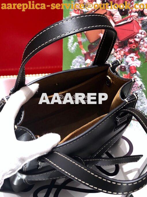 Replica Loewe Gate Top Handle Mini Bag 66042 in Natural Calfskin Black 7