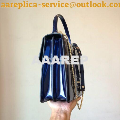 Replica Bvlgari Serpenti Forever Flap Cover Bag in Metallic Cobalt Blu 6