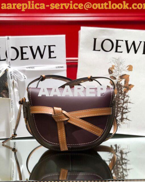 Replica Loewe Gate Small Bag 397511 Oxblood/Taupe