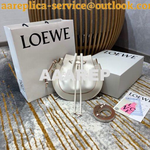 Replica Loewe Horseshoe Bag in Nappa Calf Leather White 446748