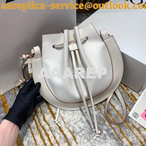 Replica Loewe Horseshoe Bag in Nappa Calf Leather White 446748 2