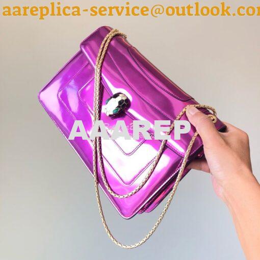 Replica Bvlgari Serpenti Forever Flap Cover Bag in Metallic Purple 397 2