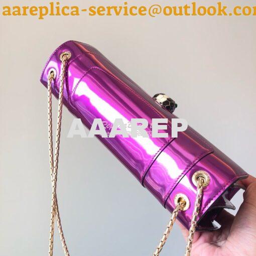Replica Bvlgari Serpenti Forever Flap Cover Bag in Metallic Purple 397 4