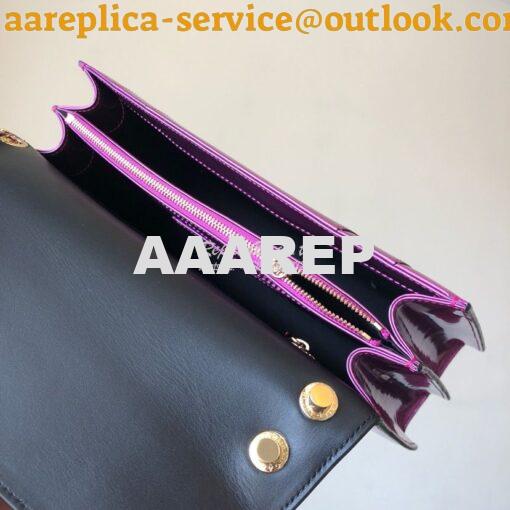 Replica Bvlgari Serpenti Forever Flap Cover Bag in Metallic Purple 397 7
